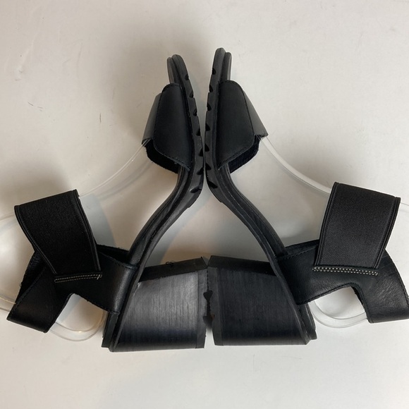 SOREL Nadia Sandal in Black Genuine Leather Size 8.5 Chunky Heel Comfort Gorp - Picture 14 of 16